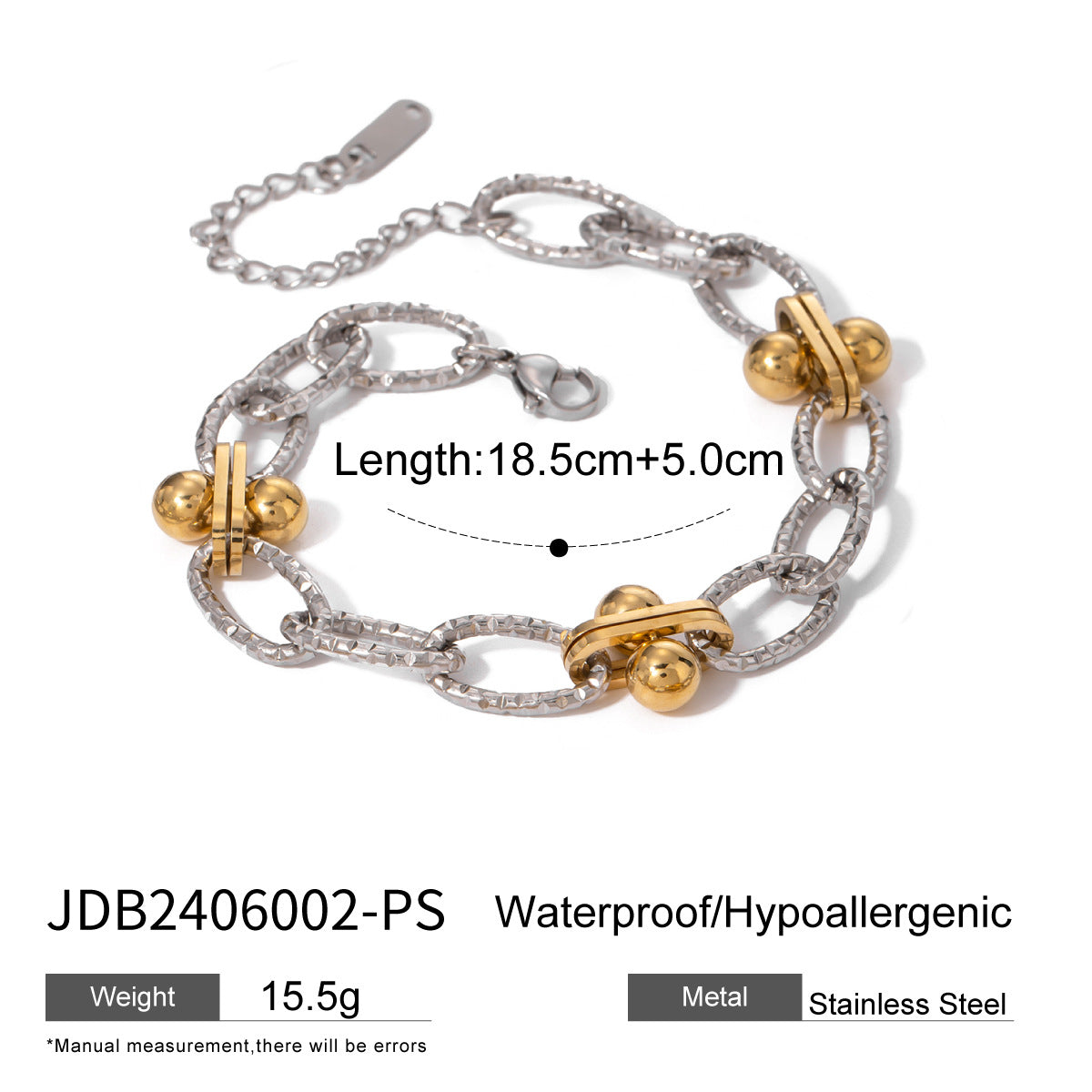 Stainless Steel Zircon & Pearl Chain Bracelet – Minimalist Luxury