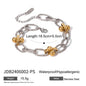 Stainless Steel Zircon & Pearl Chain Bracelet – Minimalist Luxury