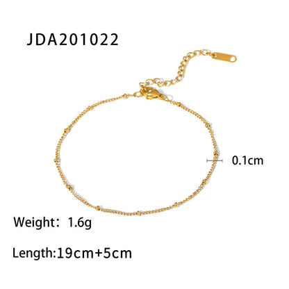 18K Gold Micro Cross Anklet – Minimalist Vintage Style