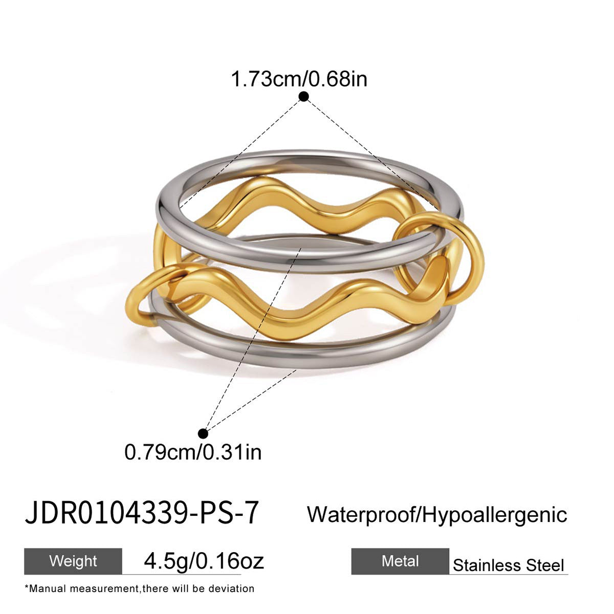 Layered Pearl Ring & Bracelet Set – Titanium Steel · Waterproof · Tarnish-Free