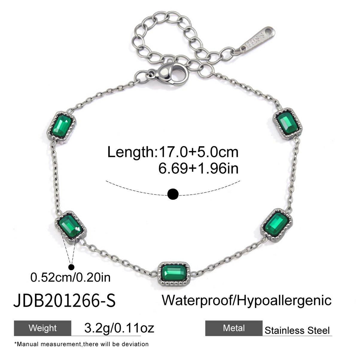 Stainless Steel Zircon & Pearl Chain Bracelet – Minimalist Luxury