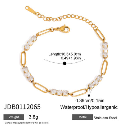 Titanium Steel Tennis Chain Bracelet – Stackable & Waterproof
