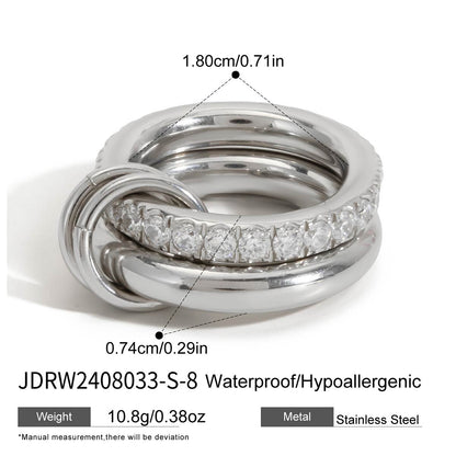 Layered Pearl Ring & Bracelet Set – Titanium Steel · Waterproof · Tarnish-Free