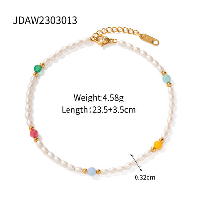 18K Gold Micro Cross Anklet – Minimalist Vintage Style