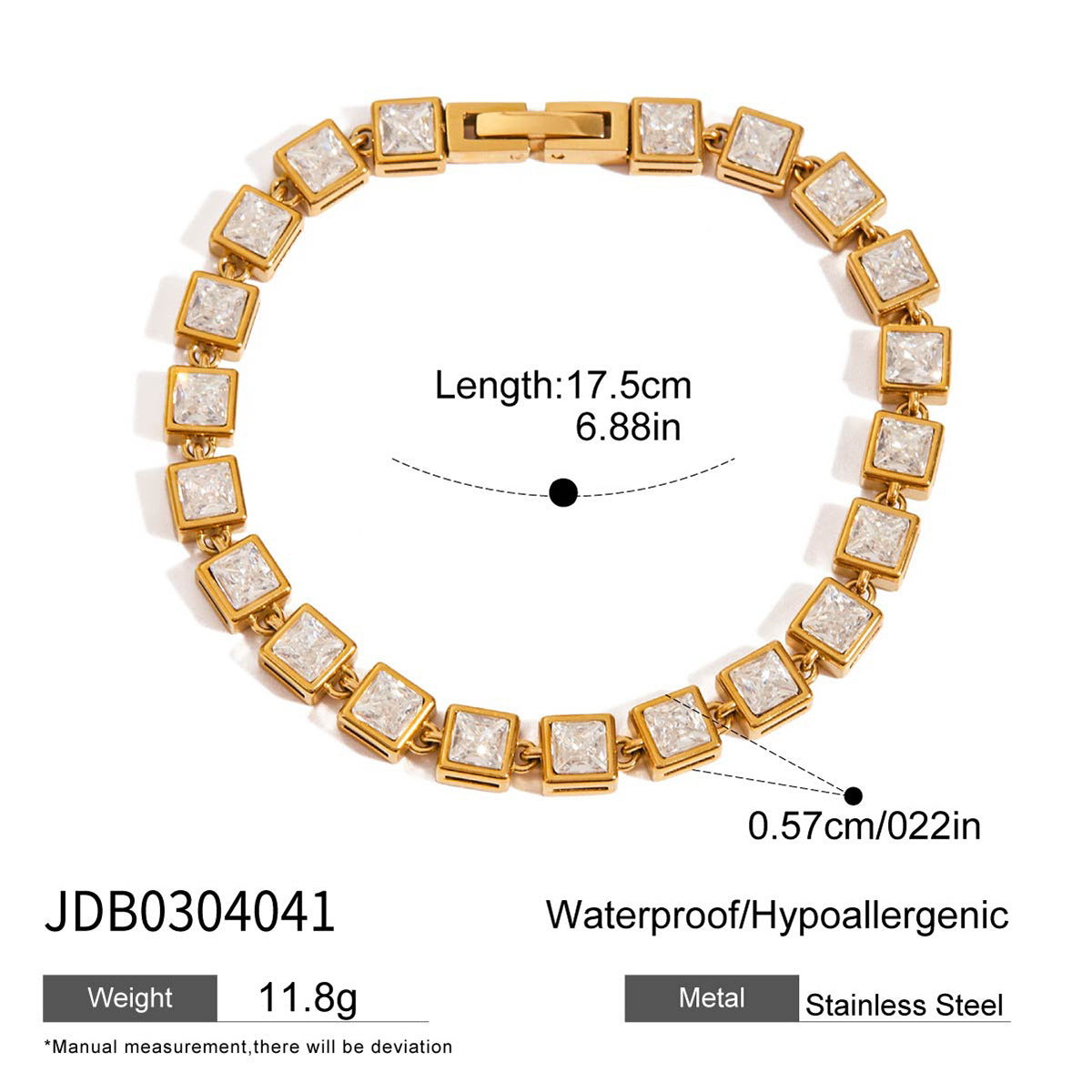 Titanium Steel Tennis Chain Bracelet – Stackable & Waterproof
