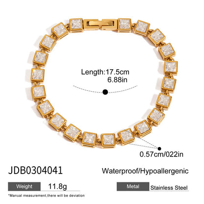 Titanium Steel Tennis Chain Bracelet – Stackable & Waterproof