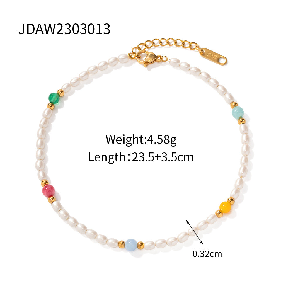 18K Gold Micro Cross Anklet – Minimalist Vintage Style