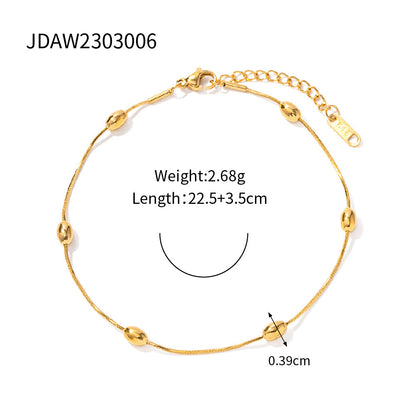 18K Gold Micro Cross Anklet – Minimalist Vintage Style