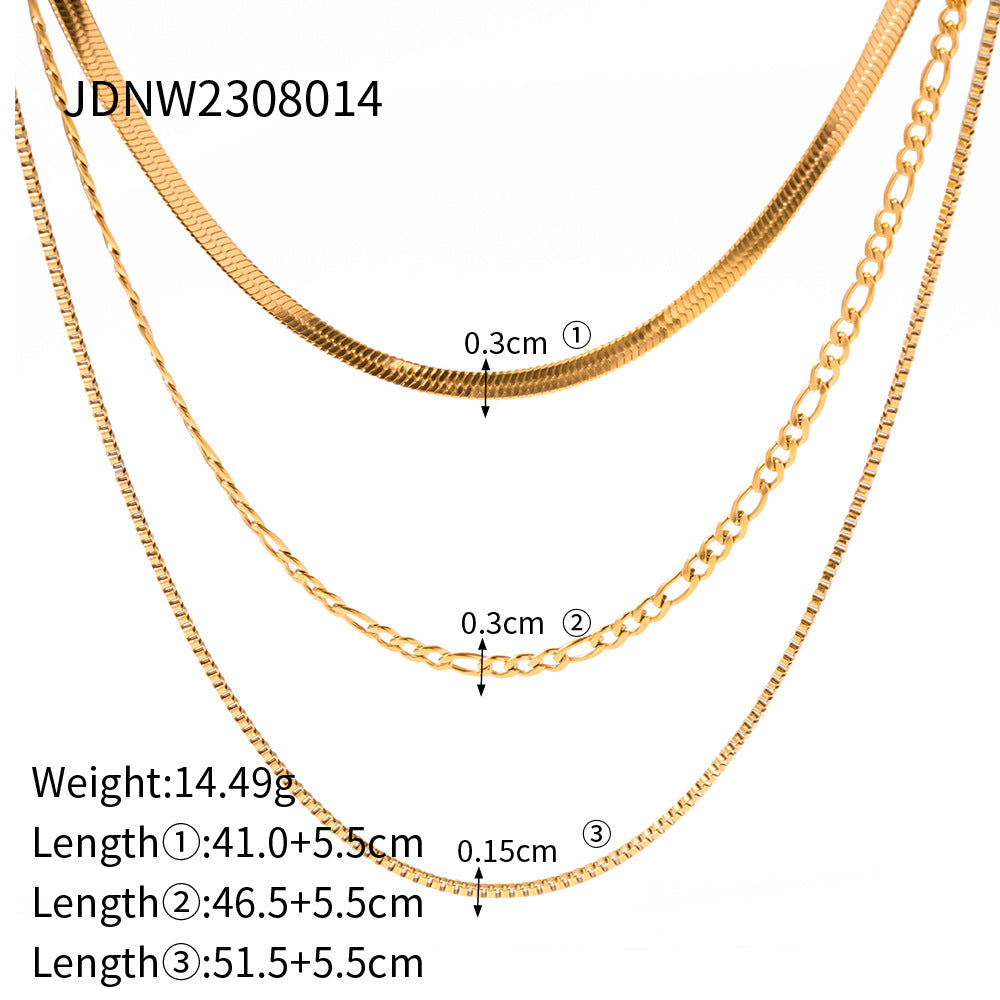 3-Layer Titanium Steel Choker Set – Stacked Luxury