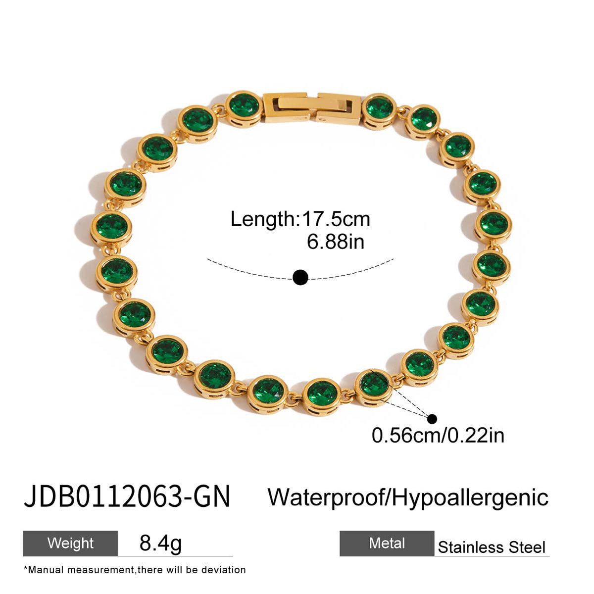 Titanium Steel Tennis Chain Bracelet – Stackable & Waterproof