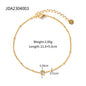 18K Gold Micro Cross Anklet – Minimalist Vintage Style