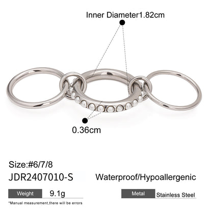 Layered Pearl Ring & Bracelet Set – Titanium Steel · Waterproof · Tarnish-Free