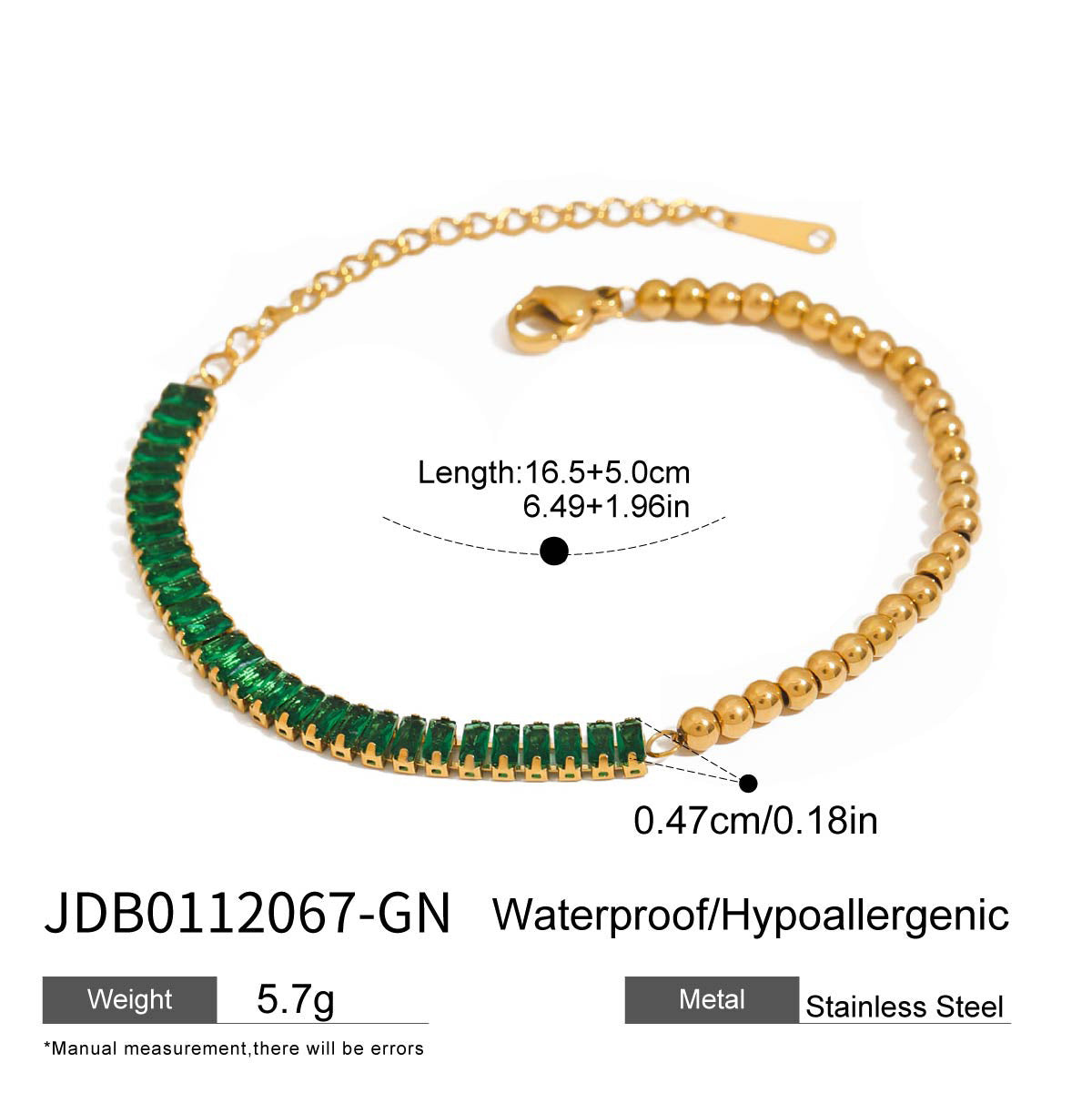 Titanium Steel Tennis Chain Bracelet – Stackable & Waterproof