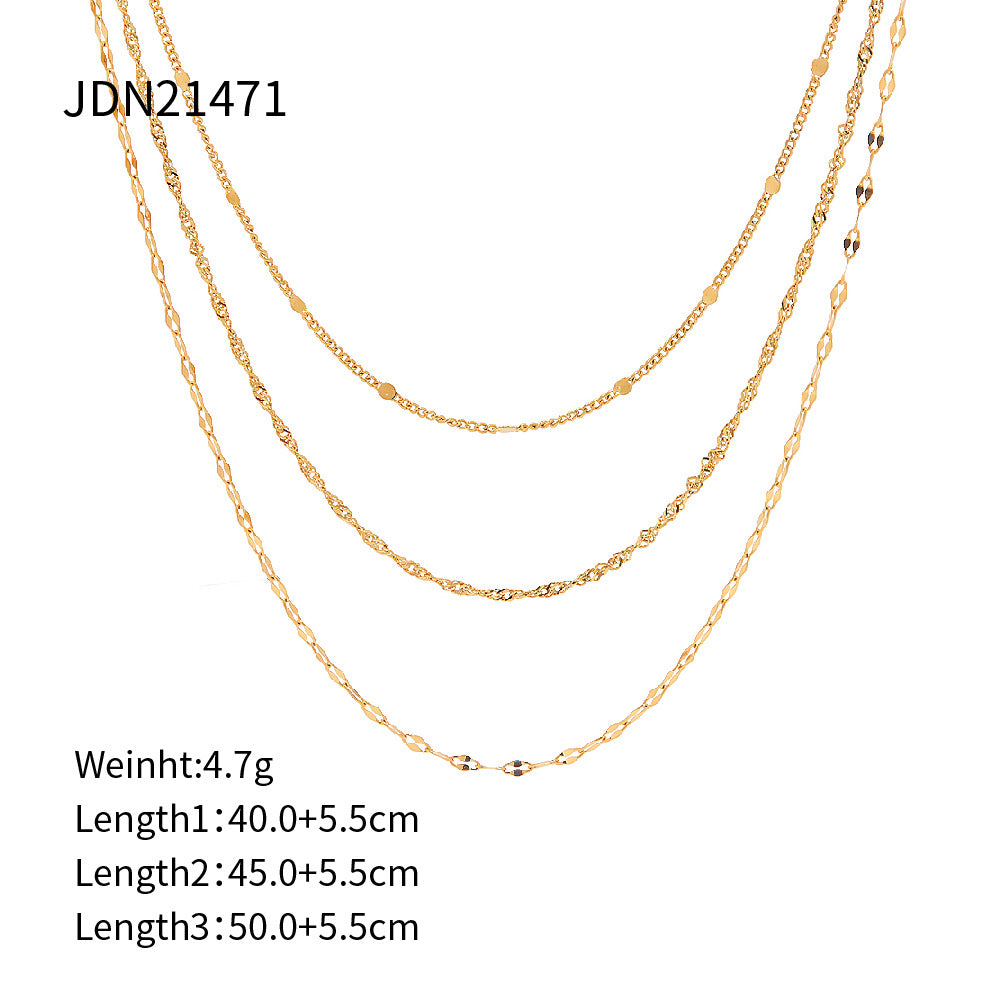 3-Layer Titanium Steel Choker Set – Stacked Luxury