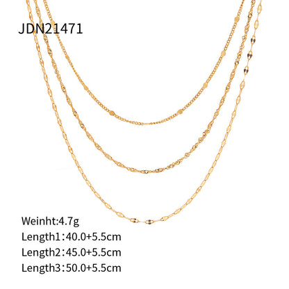 3-Layer Titanium Steel Choker Set – Stacked Luxury