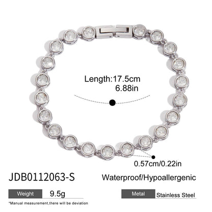 Titanium Steel Tennis Chain Bracelet – Stackable & Waterproof