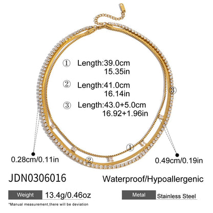 3-Layer Titanium Steel Choker Set – Stacked Luxury