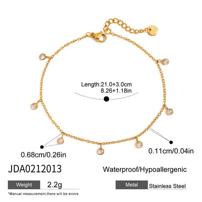 18K Gold Micro Cross Anklet – Minimalist Vintage Style