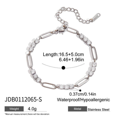 Titanium Steel Tennis Chain Bracelet – Stackable & Waterproof