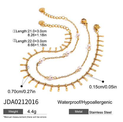 18K Gold Micro Cross Anklet – Minimalist Vintage Style