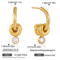 Stainless Steel Zircon Stud Earrings – Minimalist Shine