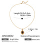 Titanium Steel Collarbone Chain – Pearl & Tiger Eye Accent
