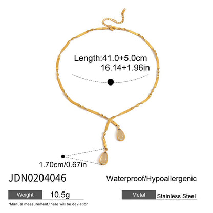 Sleek Teardrop Pendant Chain – Waterproof & Tarnish-Free