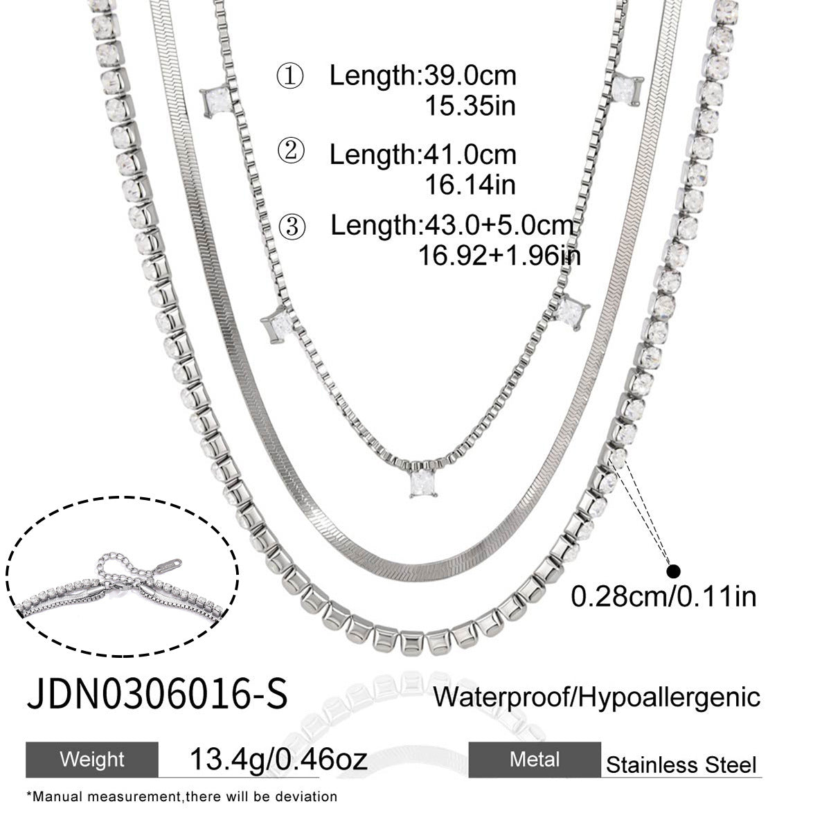 3-Layer Titanium Steel Choker Set – Stacked Luxury