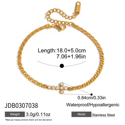 Titanium Steel Zircon Bracelet – Minimalist Shine