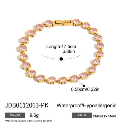 Titanium Steel Heart Zircon Bracelet – Subtle Luxury