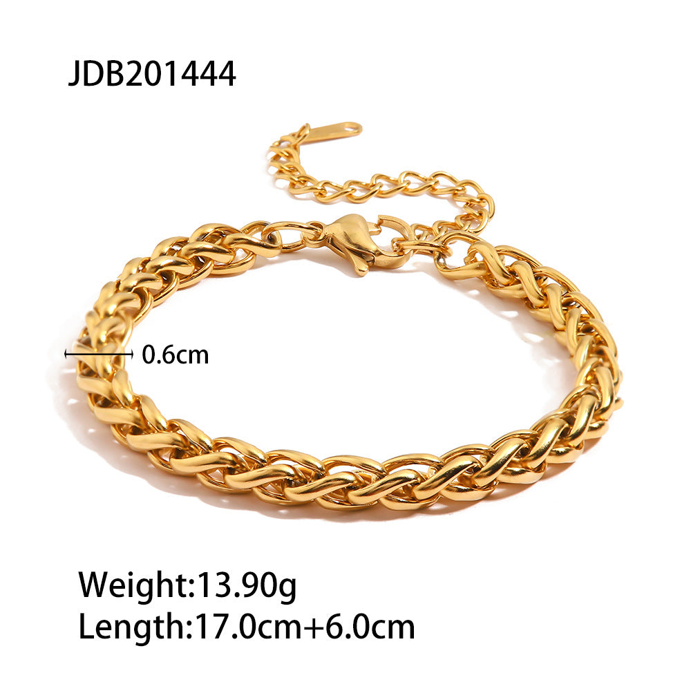 Gold Stainless Steel Pearl Bracelet – Elegant Minimalism