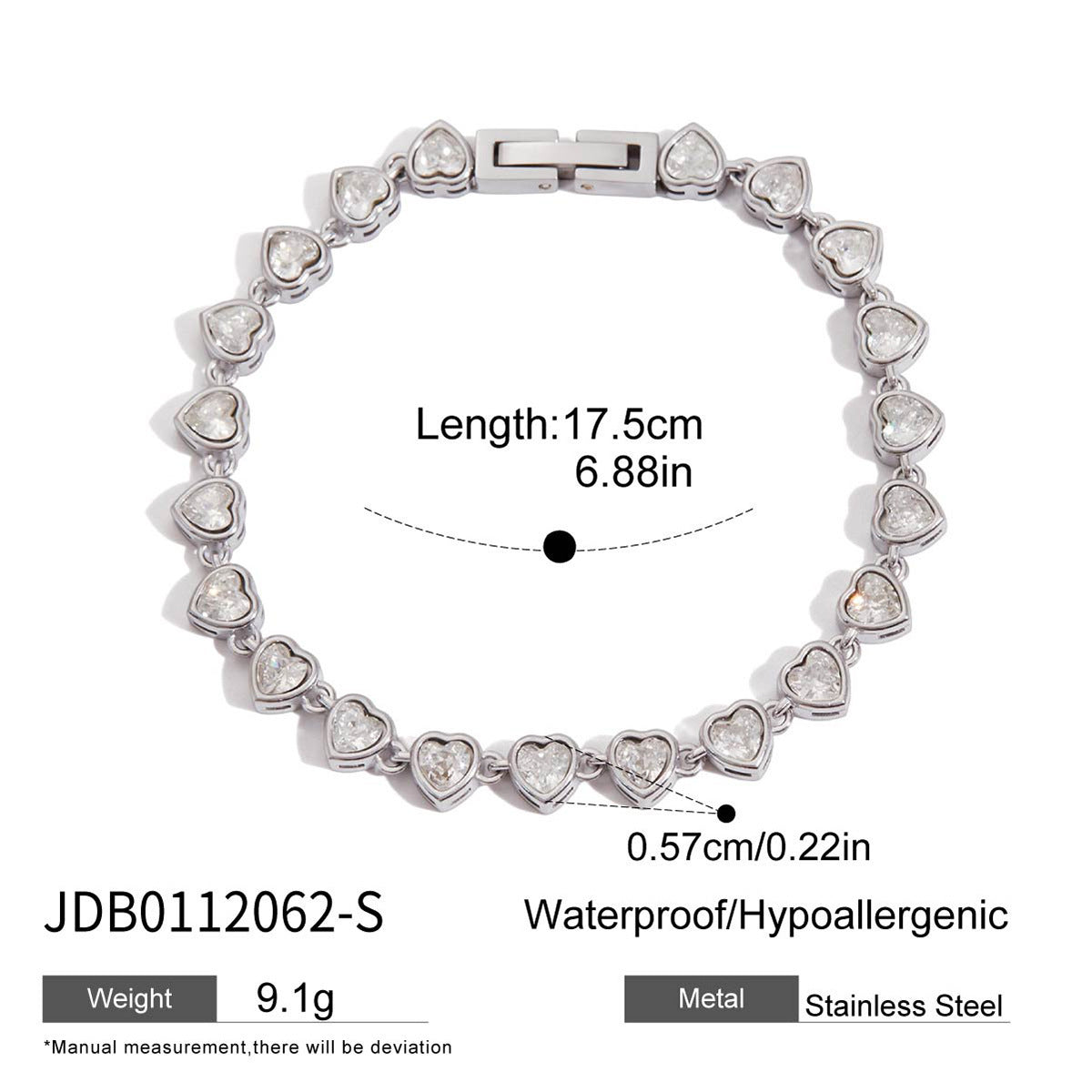 Titanium Steel Tennis Chain Bracelet – Stackable & Waterproof
