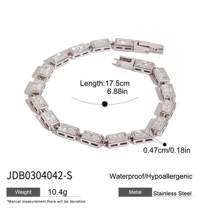 Titanium Steel Tennis Chain Bracelet – Stackable & Waterproof