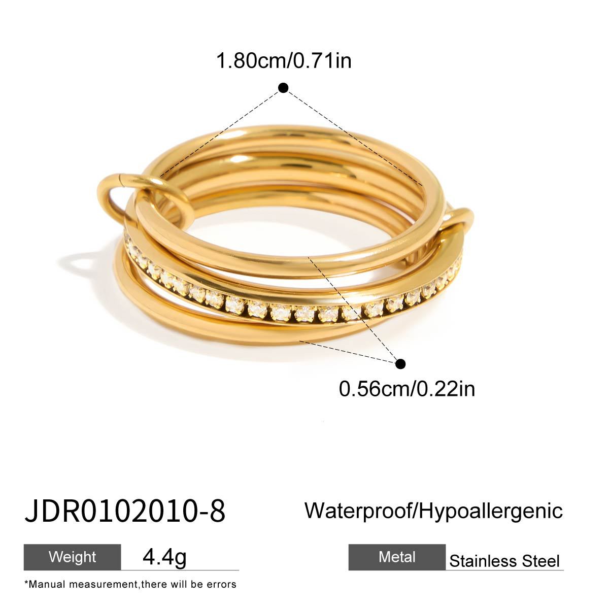 Layered Pearl Ring & Bracelet Set – Titanium Steel · Waterproof · Tarnish-Free