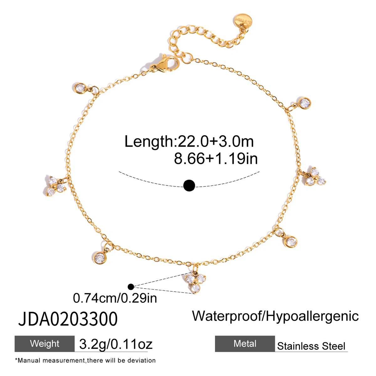 18K Gold Micro Cross Anklet – Minimalist Vintage Style