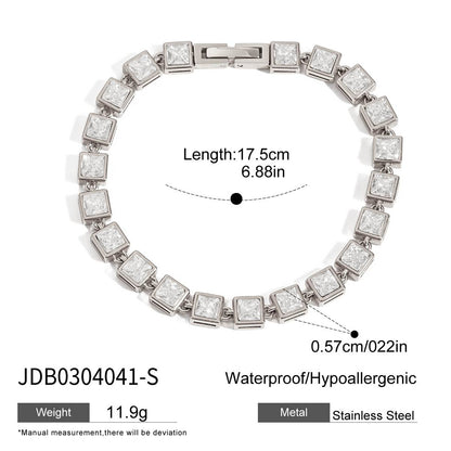 Titanium Steel Tennis Chain Bracelet – Stackable & Waterproof