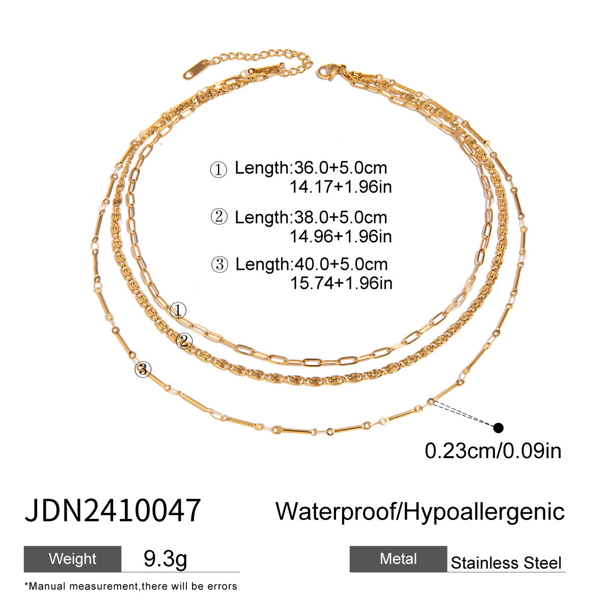3-Layer Titanium Steel Choker Set – Stacked Luxury