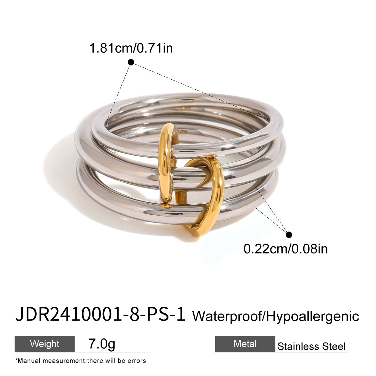 Layered Pearl Ring & Bracelet Set – Titanium Steel · Waterproof · Tarnish-Free