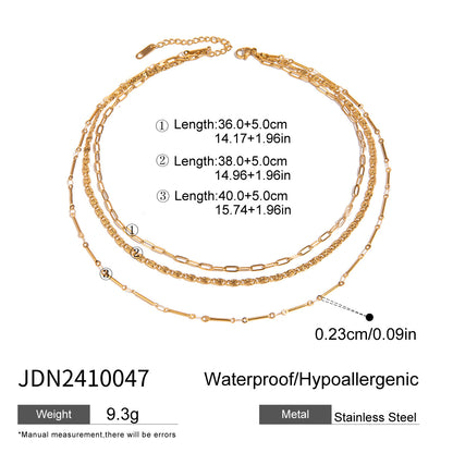 3-Layer Titanium Steel Choker Set – Stacked Luxury