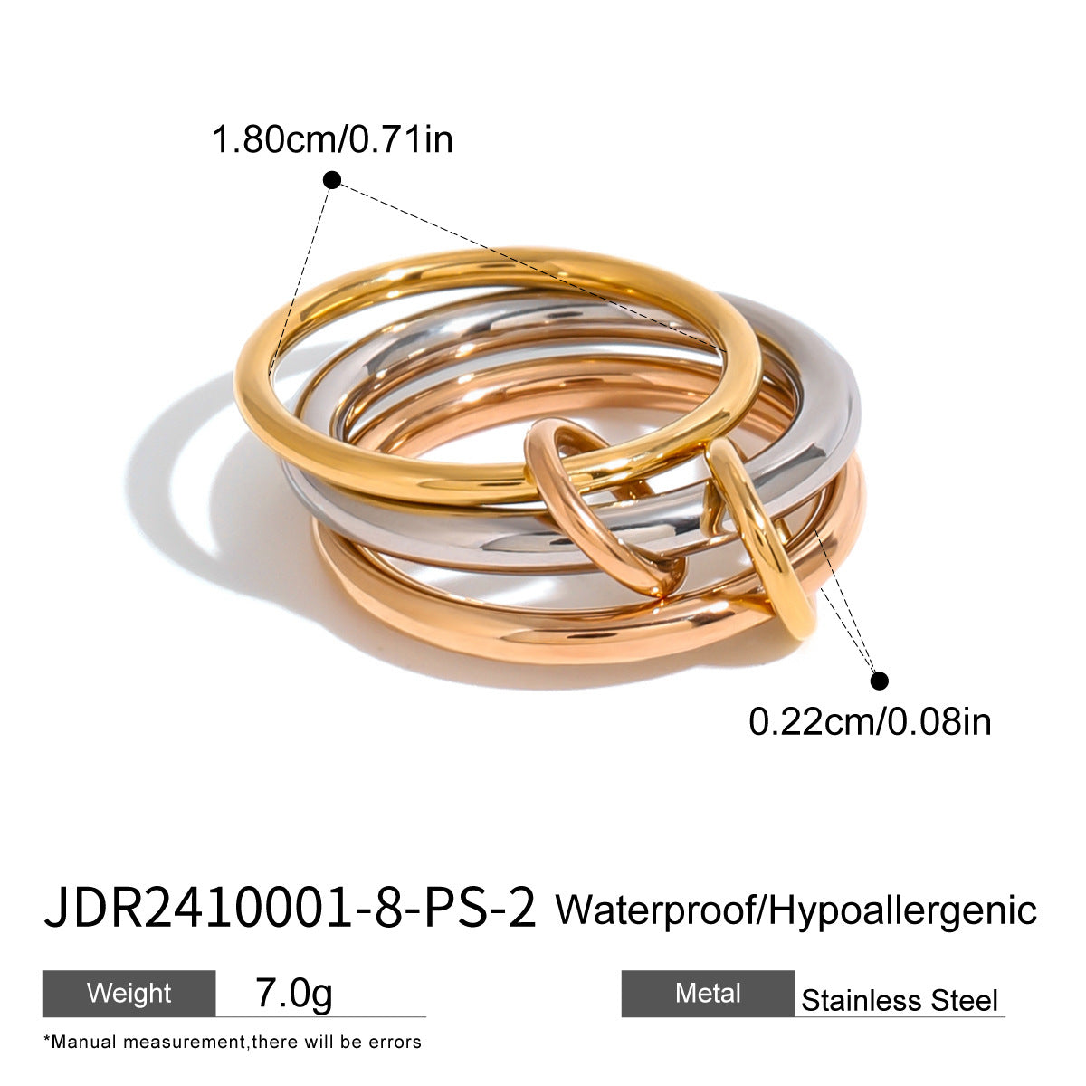 Layered Pearl Ring & Bracelet Set – Titanium Steel · Waterproof · Tarnish-Free
