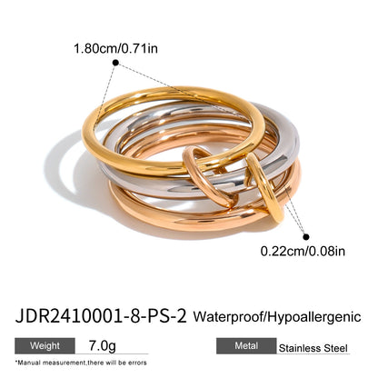Layered Pearl Ring & Bracelet Set – Titanium Steel · Waterproof · Tarnish-Free