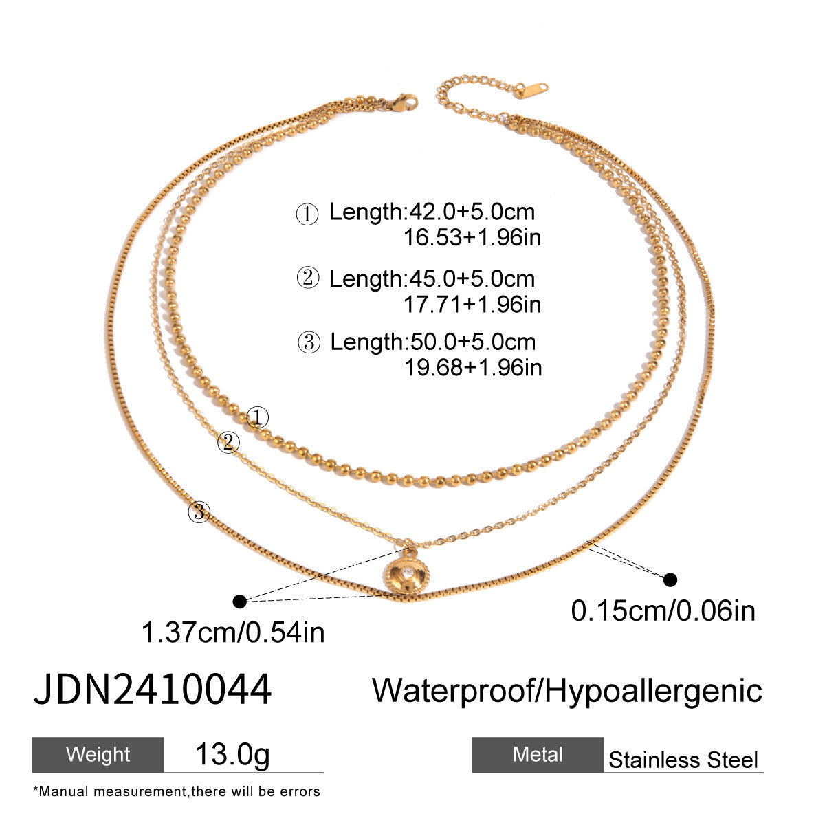 3-Layer Titanium Steel Choker Set – Stacked Luxury