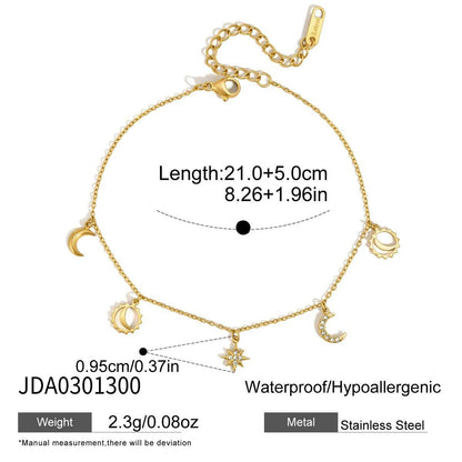 18K Gold Micro Cross Anklet – Minimalist Vintage Style