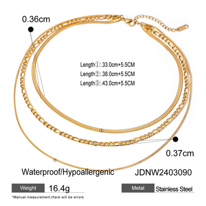 3-Layer Titanium Steel Choker Set – Stacked Luxury
