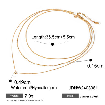 3-Layer Titanium Steel Choker Set – Stacked Luxury