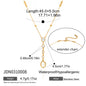 Tarnish-Free Titanium Steel Necklace – Blue Turquoise + Crystal Detail