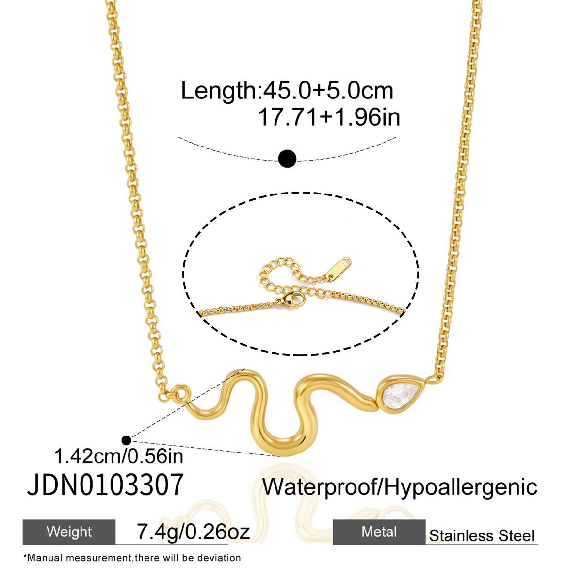 Sleek Titanium Steel Chain with Sparkling Zircon – Delicate & Modern