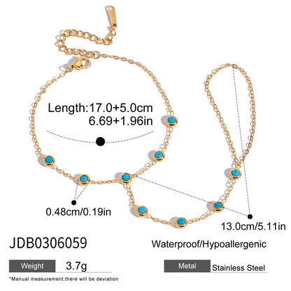 Blue Turquoise Titanium Steel Chain – Everyday Elegance