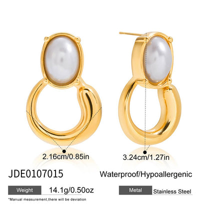 Tarnish-Free Titanium Steel Pearl Studs – Everyday Chic