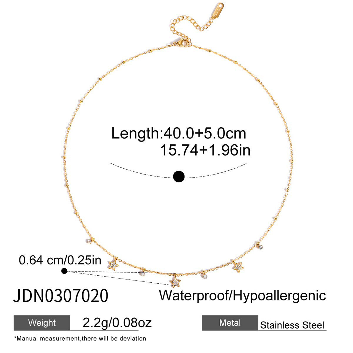 Tarnish-Free Titanium Steel Chain with Zircon – Everyday Elegance